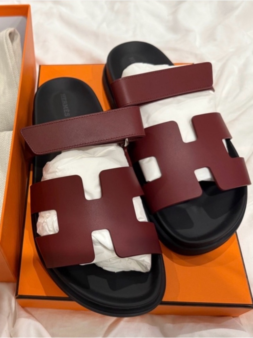 RARE FIND | Hermes BNIB authentic women chypre sandals in Rouge H 40